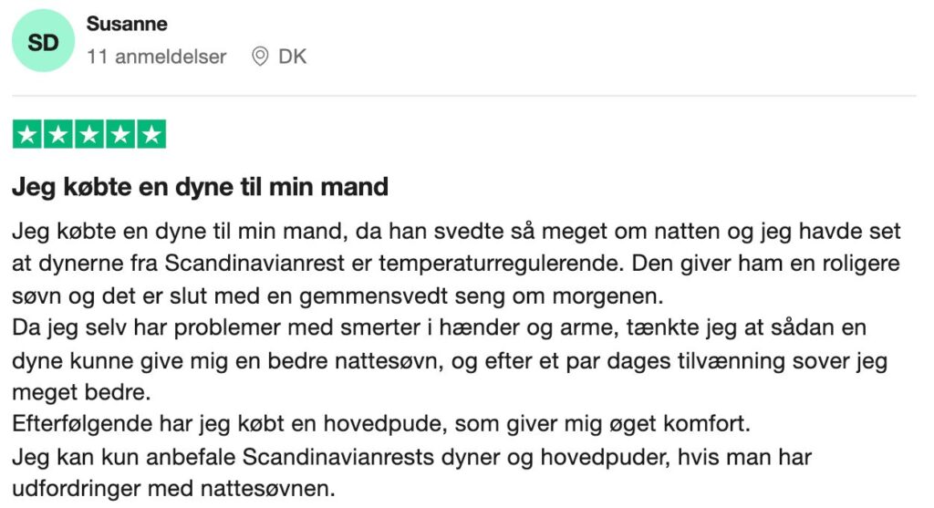 ScandinavianRest anmeldelse fra Trustpilot