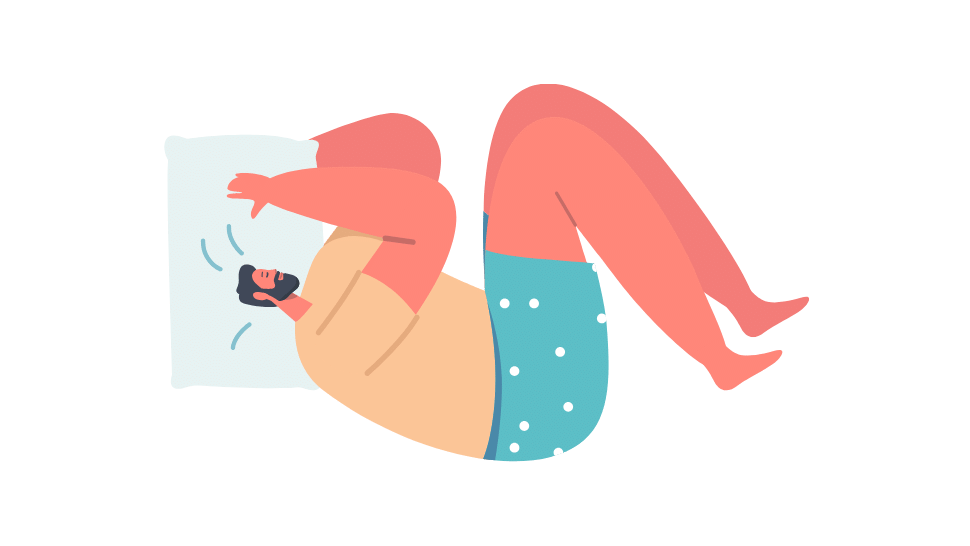 Visualisering Mand der sover med sin hovedpude