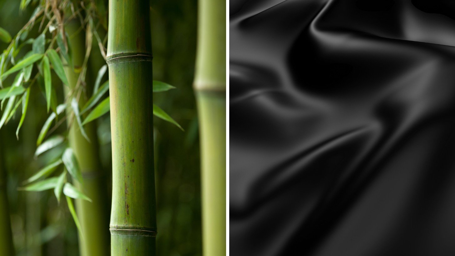 Billede af bambus og noget bambussatin