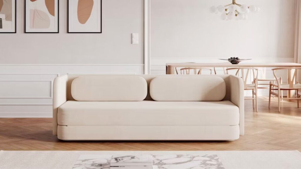 Classi Grain sovesofa i beige i en stue